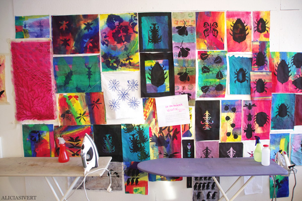 aliciasivert, alicia sivertsson, levande verkstad, pyssel, konst, handarbete, hantverk, skapa, textil, tygtryck, tryck, tyg, insekter, skalbaggar, bugs, textile, fabric, print