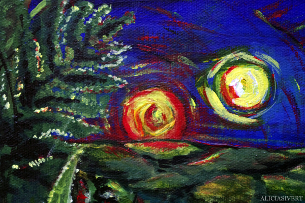 aliciasivert, alicia sivert, alicia sivertsson, målning, akryl, acrylic paint, acrylics, colours, painting, two suns in the sunset