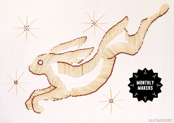 aliciasivert, alicia sivertsson, alicia sivert, monthly makers, tändstickor, safety matches, kanin, rabbit, bunny, hare, jumping, kreativitet, utmaning, skapa, skapanade, alster, makeri