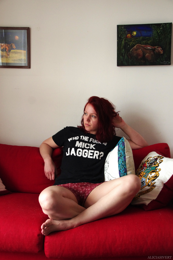 aliciasivert, alicia sivertsson, alicia sivert, shorts, monthly makers, juni, mönster, sy, sömnad, diy, who the fuck is mick jagger t-shirt
