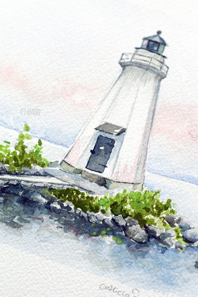 aliciasivert alicia sivert alicia sivertsson måla målning målningar painting paintings konst art akvarell vattenfärg aquarelle watercolour watercolor hus house husakvarell husmålning beställa beställning present lighthouse fyr marin maritimt seaside kust kustmotiv hav sjö sjöar vanäs fyr lighthouse karlsborg fyren