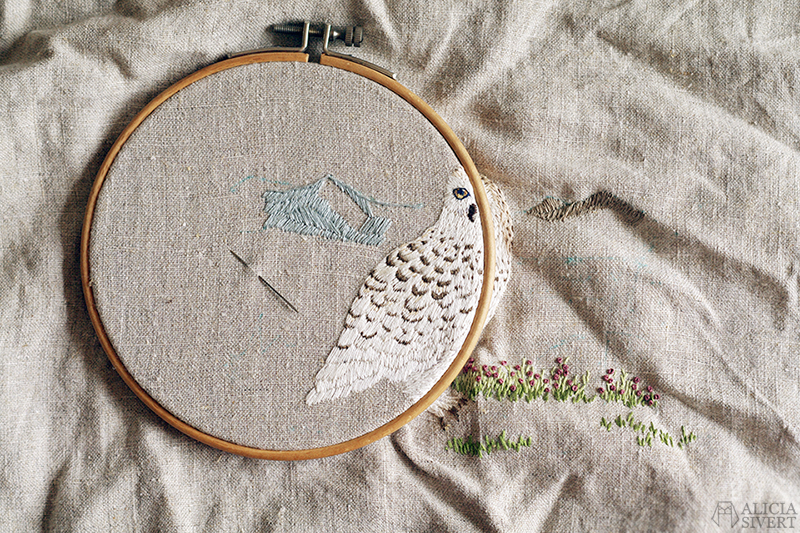 aliciasivert alicia sivert alicia sivertsson kreativitet skapa skapande broderi fjälluggla snowy owl embroidery