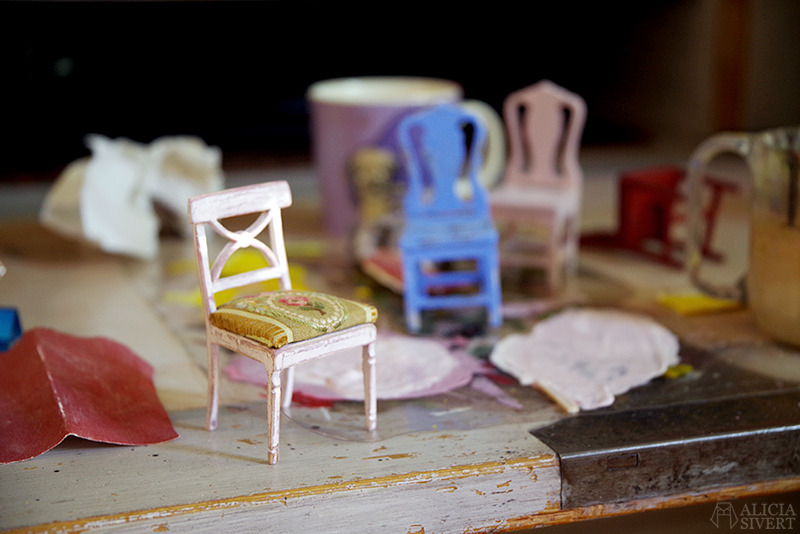 Miniatyrstol byggset av Kotte Toys för Carl Larsson-gården. Den kreativa andra semesterveckan - www.aliciasivert.se