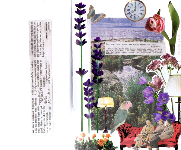 aliciasivert alicia sivertsson collage sköna hem drömhem och trädgård dagens nyheter scrapbook scrap book pensionärer tack värdinna