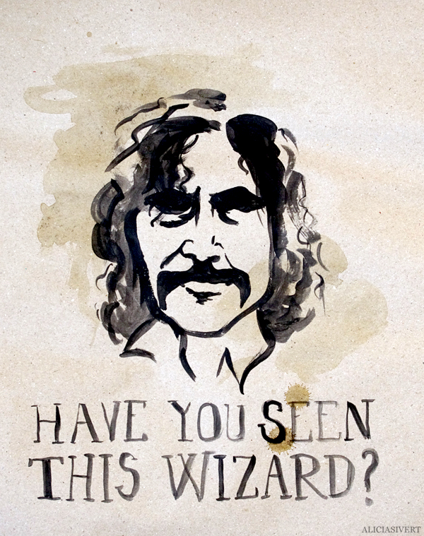 aliciasivert, alicia sivert, alicia sivertsson, harry potter, poster, affisch, halloween, party, painted, painting, acrylics, akrylfärg, måla, målad, målat, måleri, black and white, have you seen this wizard, sirius black, wanted poster, efterlysning, monthly makers maj magi magic