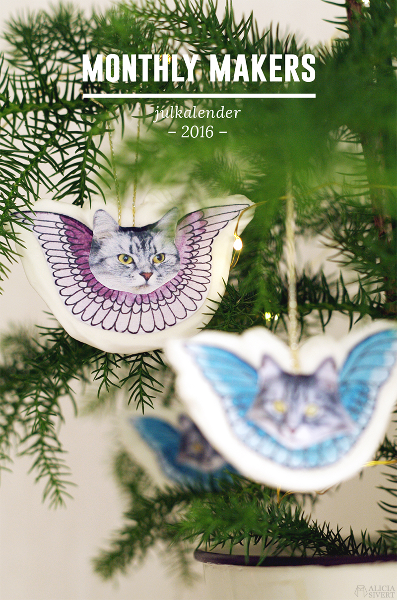 Monthly Makers julkalender: DIY Kristyrkatter till julgranen + gratis vingar