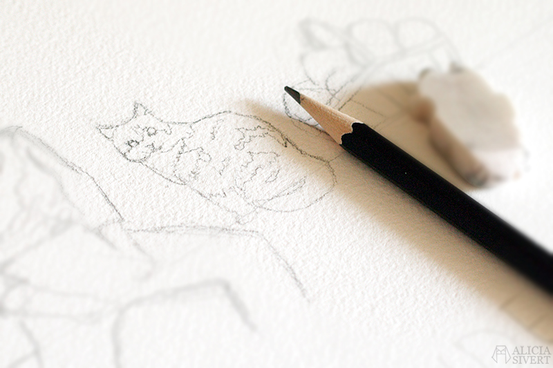 aliciasivert alicia sivert sivertsson konst teckning teckningar skiss skisser rita katt katter katten illustration skapande