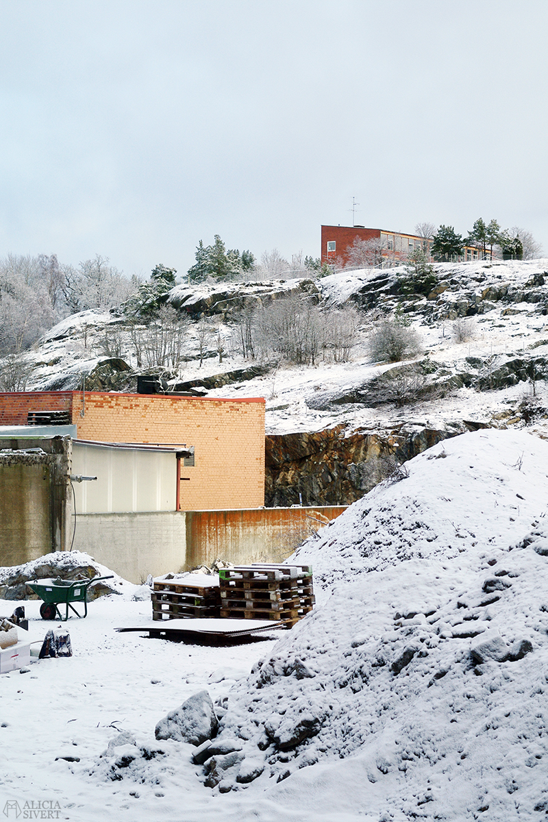 januari förra året Gustavsberg snö utsikt kvarnbergsskolan